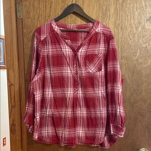 Plaid Red Women's Top